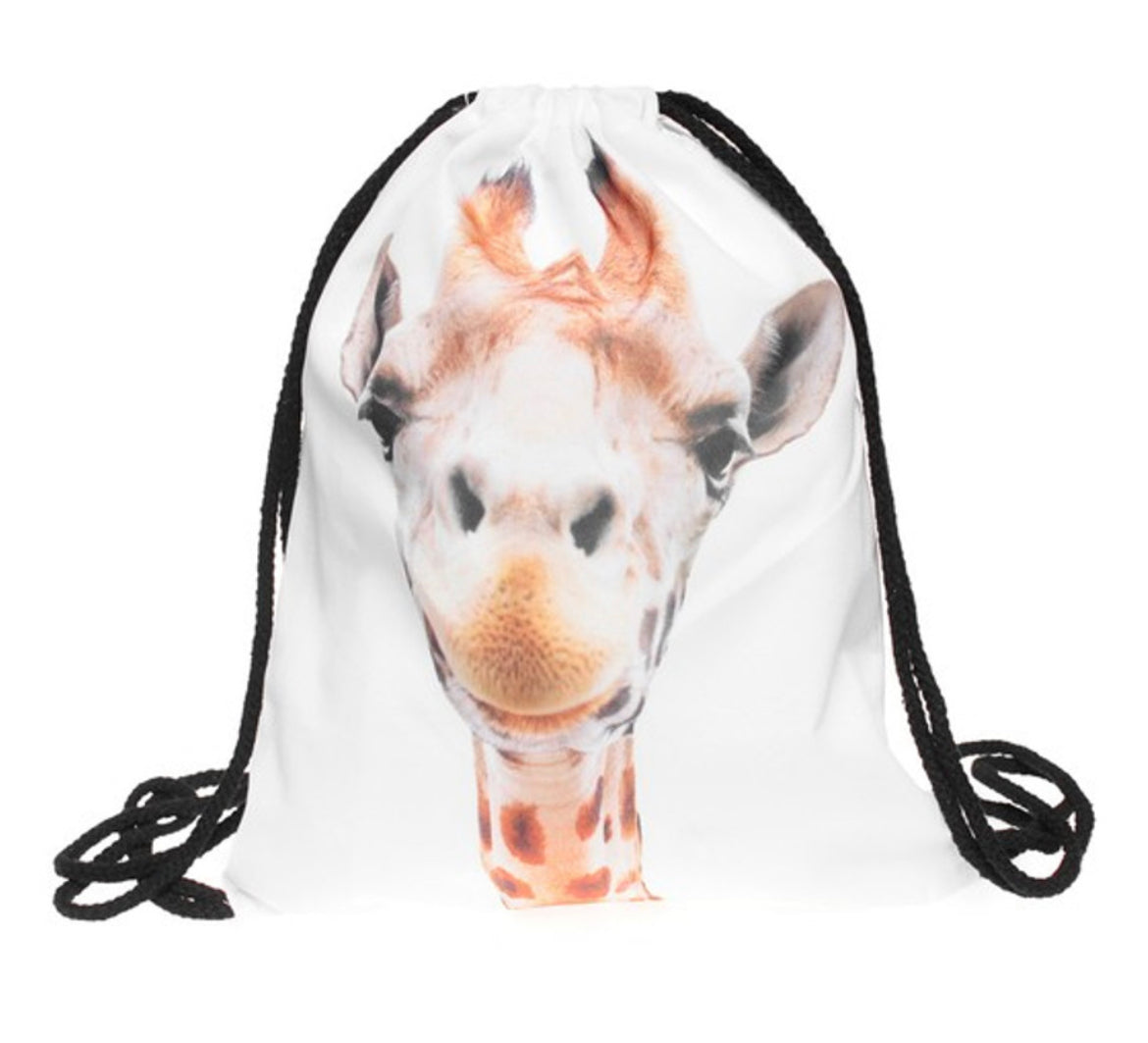 Graphic Print Giraffe Backpack