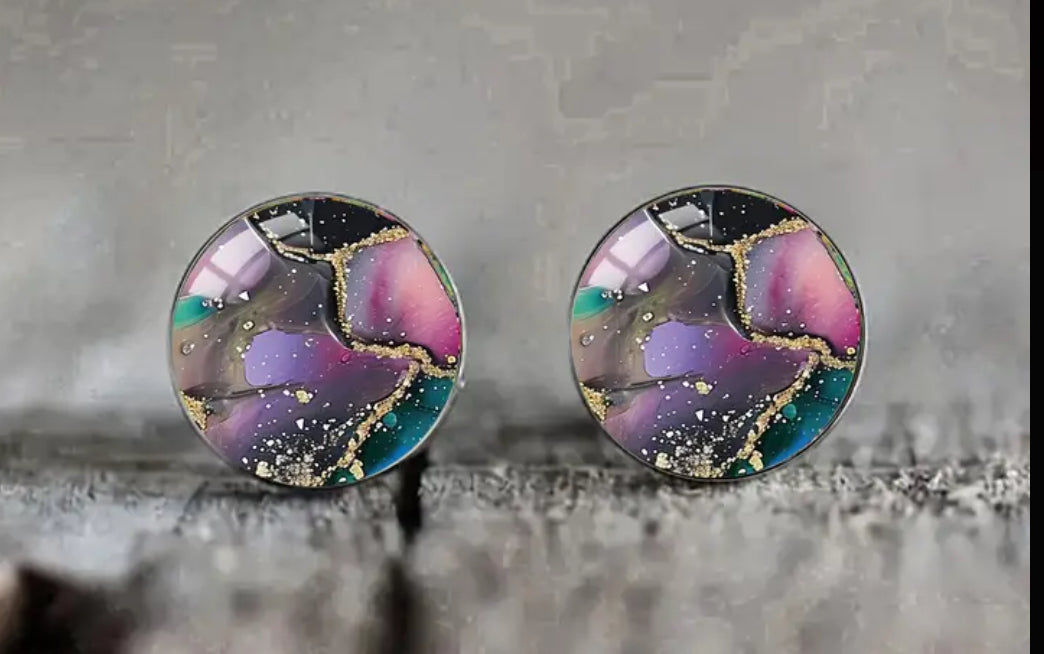 Marble Color #1 Stud Earrings