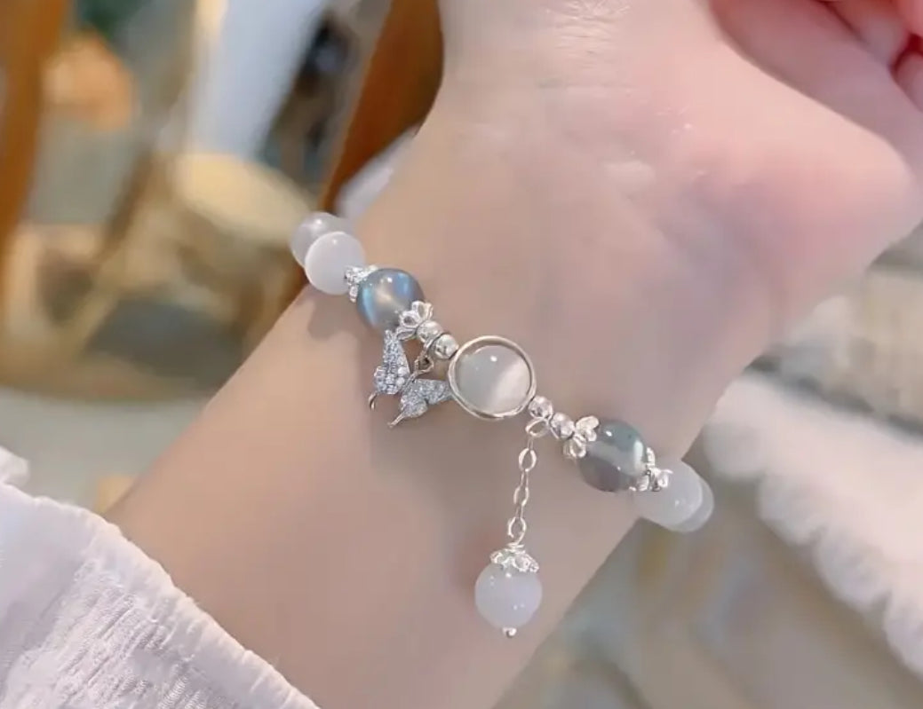 Elegant Moonstone Butterfly Bracelet