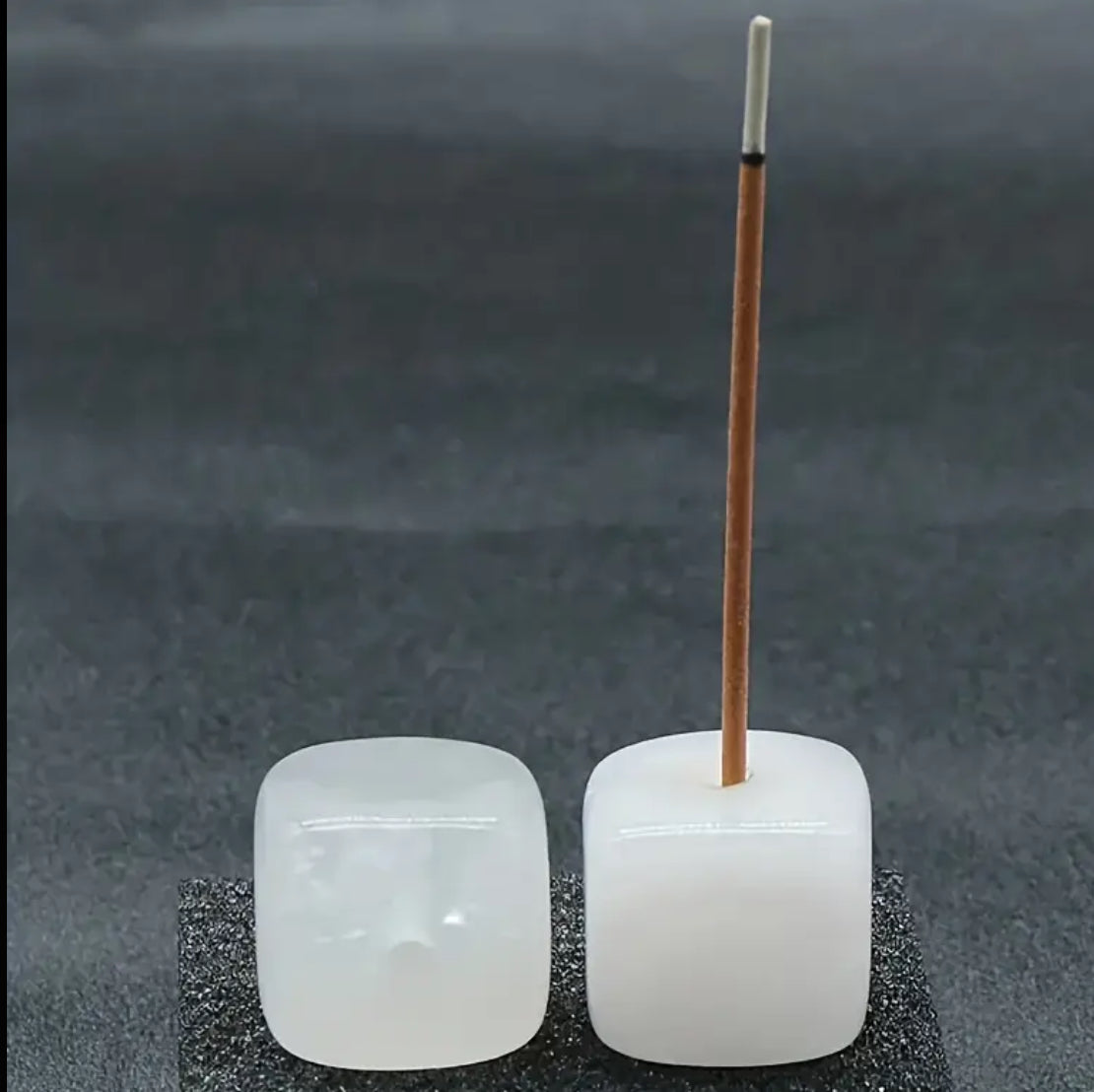 Small White Crystal Incense Holder