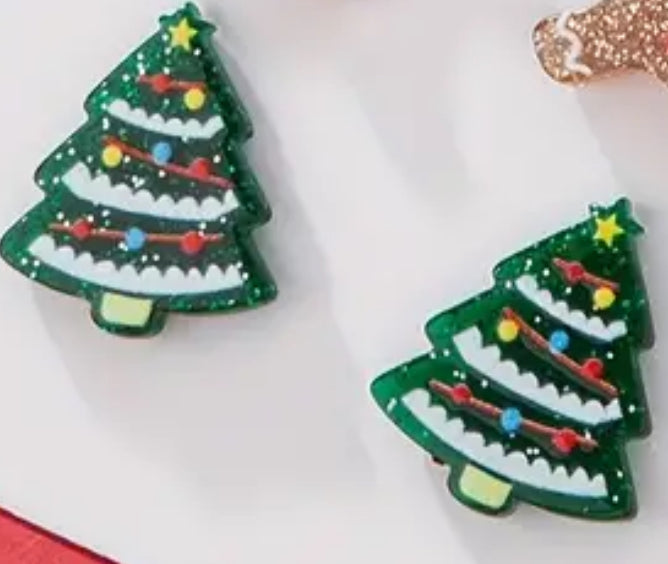Acrylic Christmas Tree Earrings