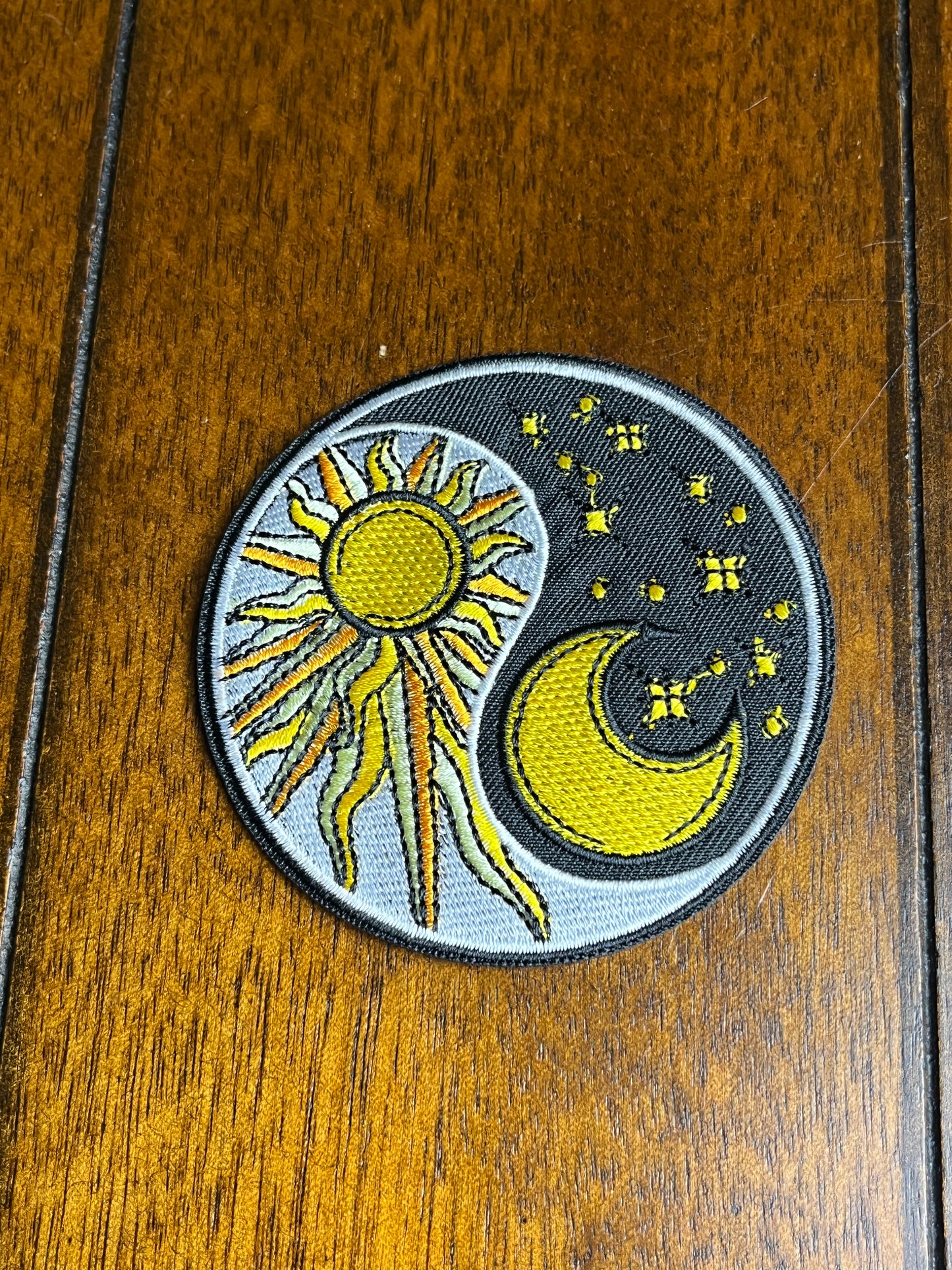 Yin Yang Sun/Moon Embroidered Iron On Patch