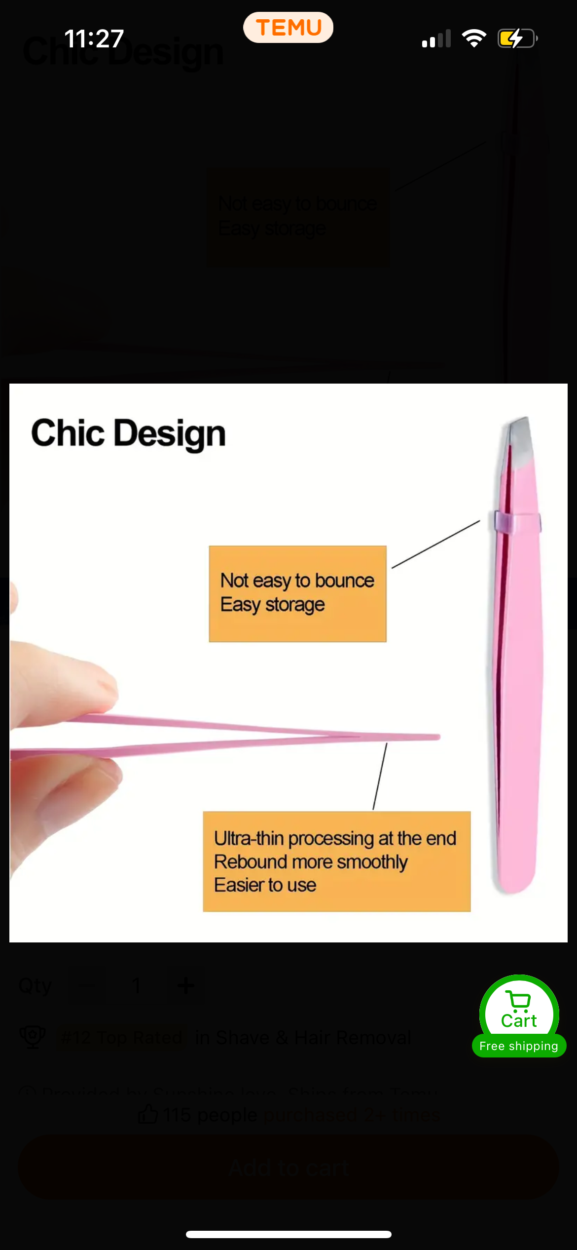 Black Diagonal Tweezers