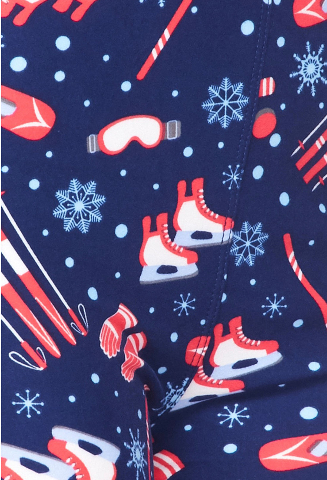 Buttery Soft Winter Sports & Snowflakes Leggings - Plus Size