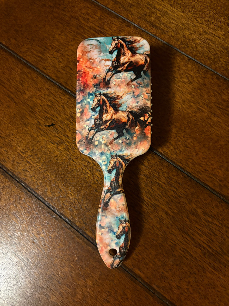 Running Horses Hair Brush