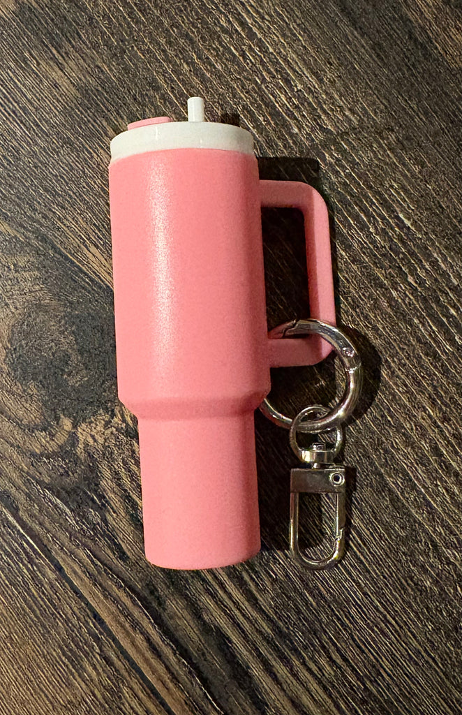 Mini Light Pink Chapstick Keychain Holder