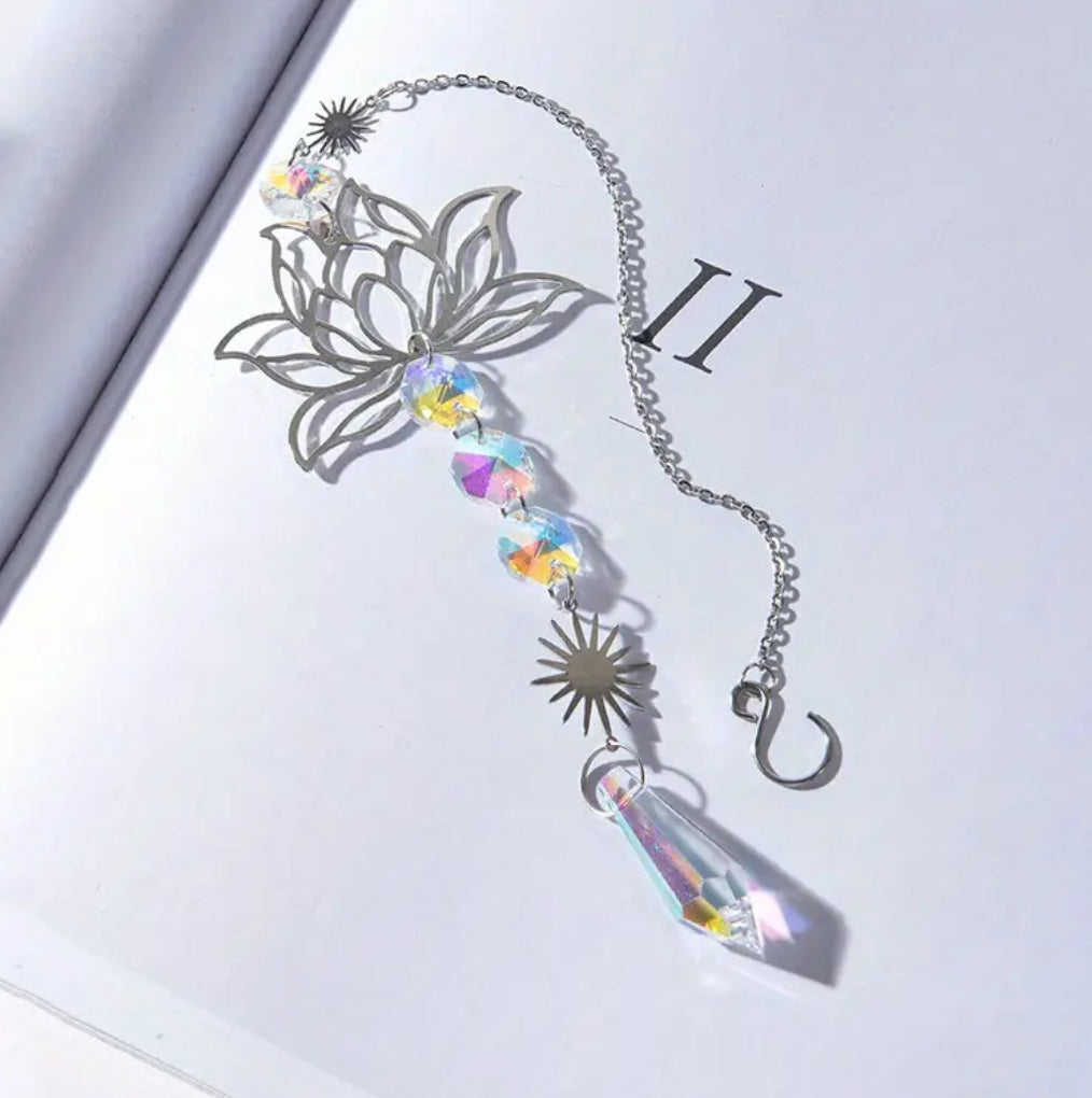 Hanging Lotus Flower Sun Catcher