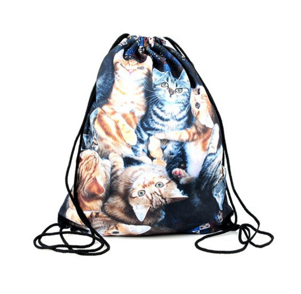 Graphic Print Cat Backpack