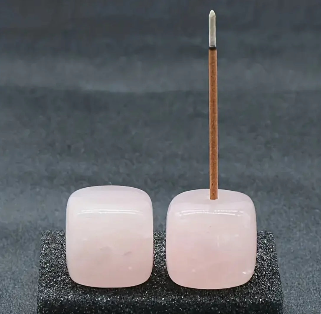 Small Pink Crystal Incense Holder