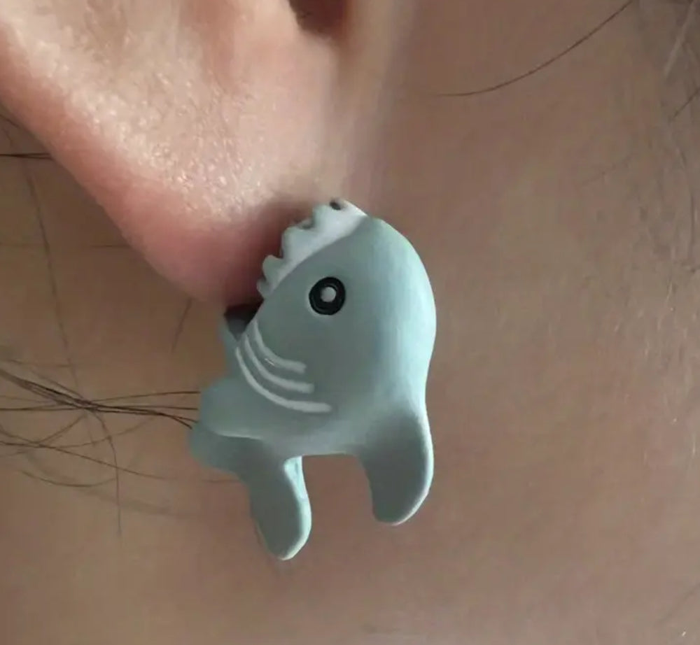 Beluga Whale Bite Earrings