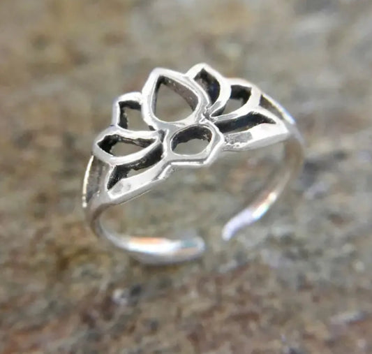Lotus Flower Adjustable Toe Ring