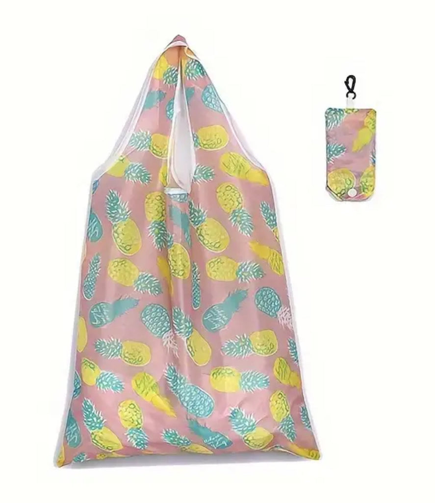 Pineapple Reusable Tote Bag With Carrying Case