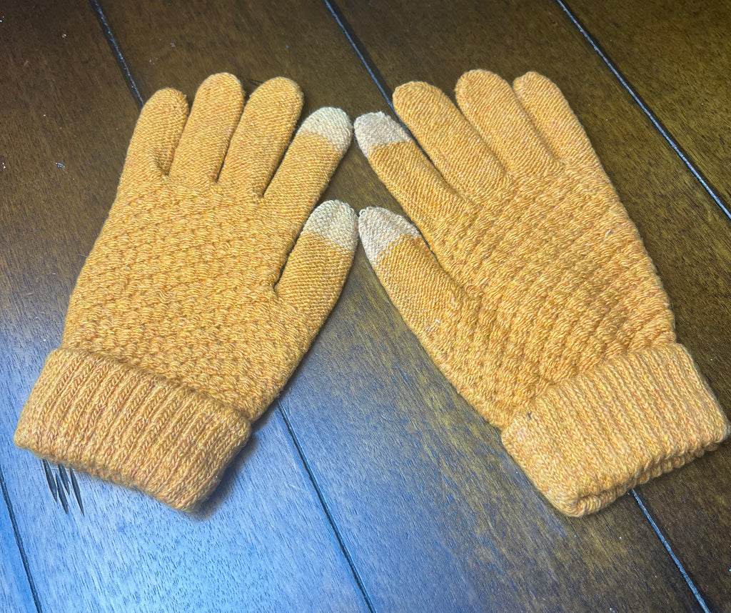 Solid Yellow Texting Gloves