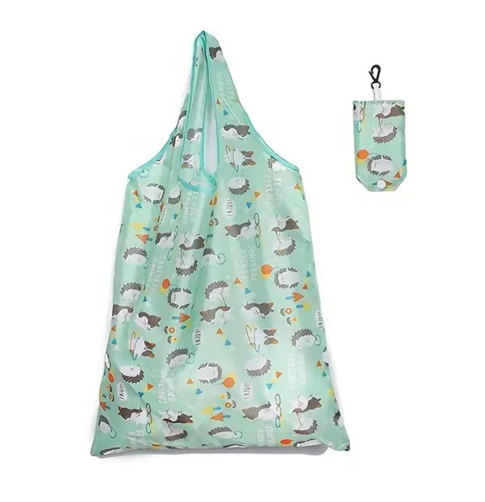 Hedgehog Reusable Tote Bag With Carrying Case