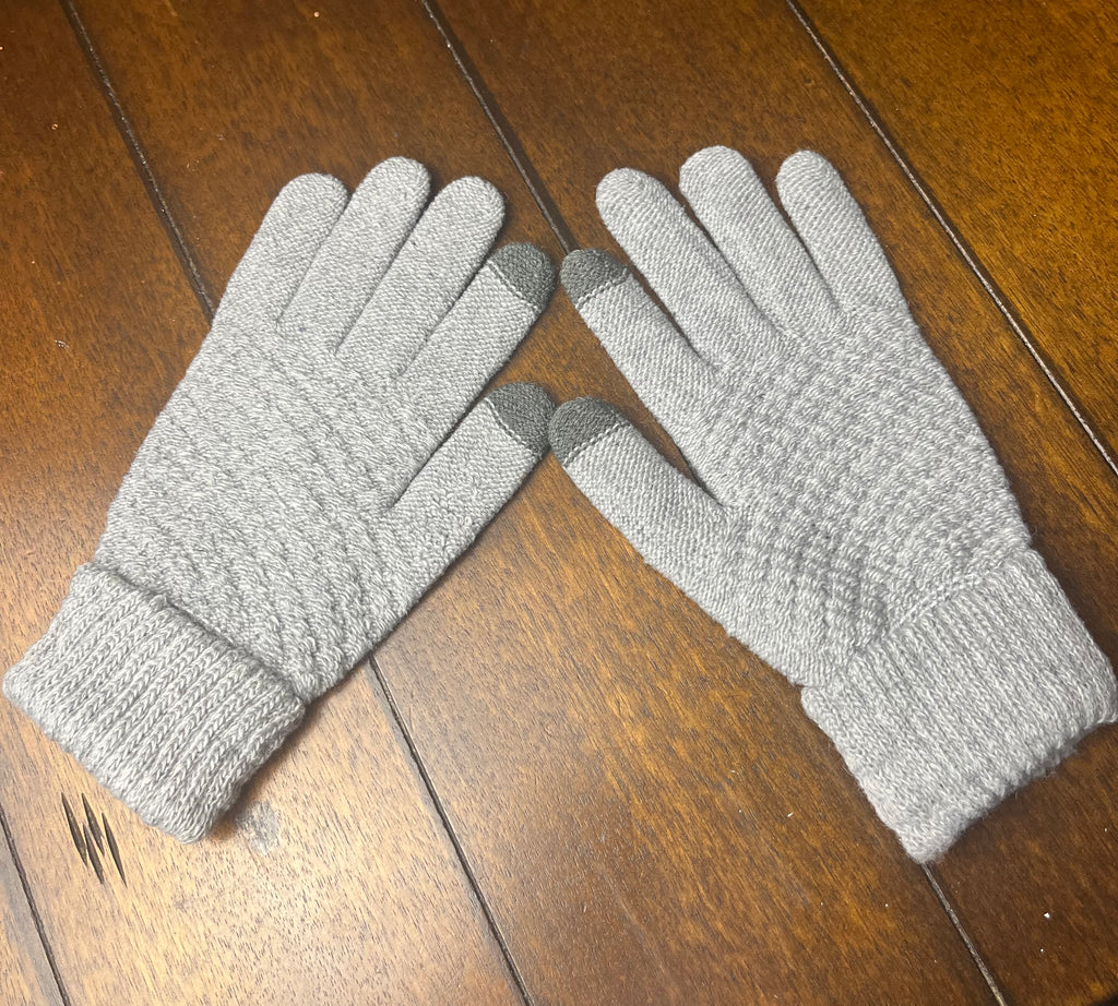 Solid Grey Texting Gloves