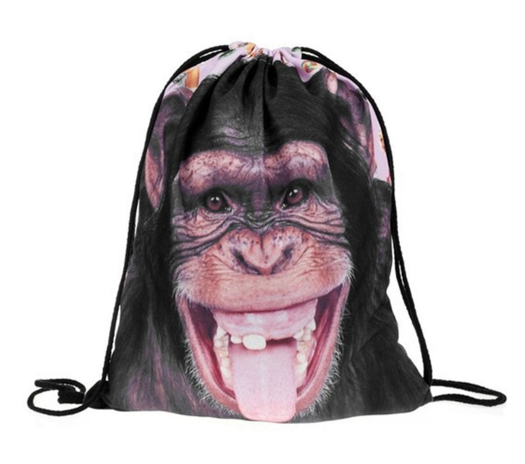 Graphic Print Monkey Backpack