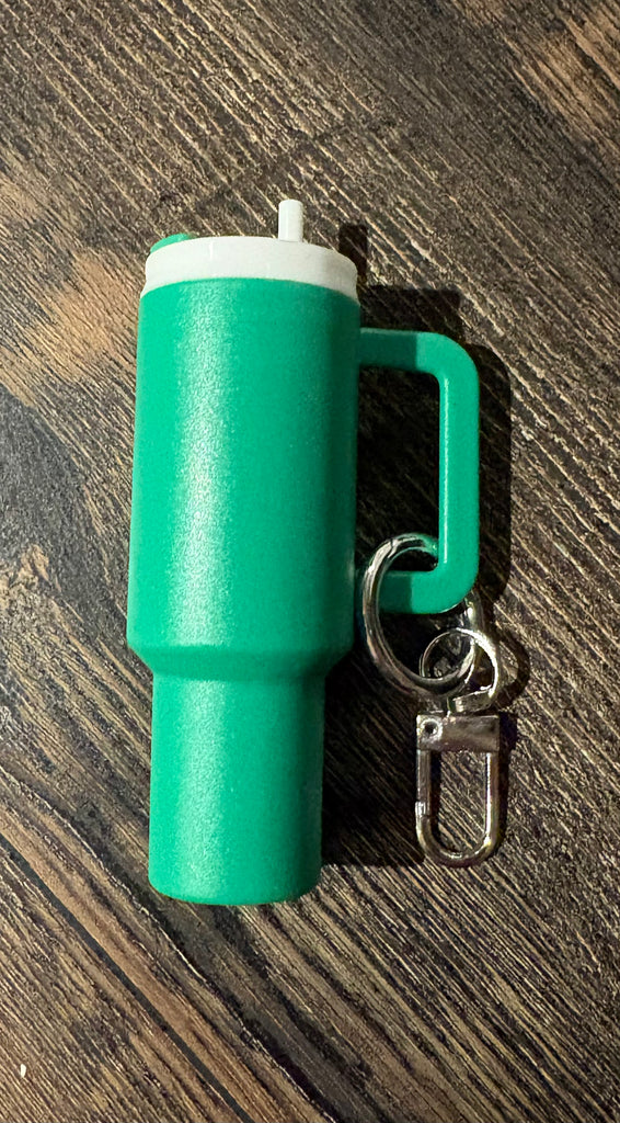 Mini Green Chapstick Keychain Holder