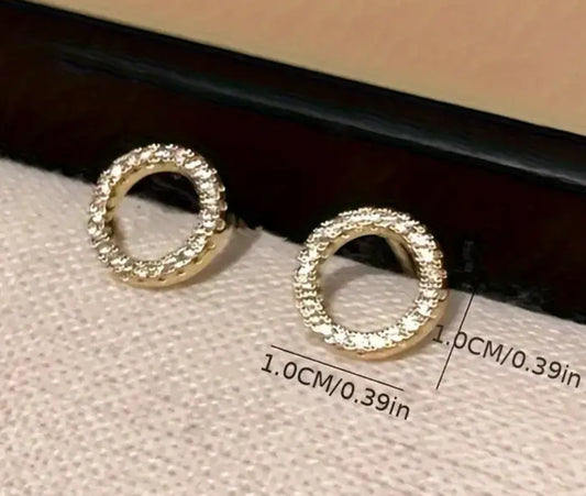 Golden Circle Stud Earrings