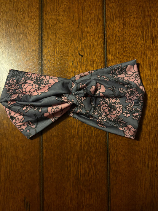 Floral Twist Polyester Headband Pattern 1