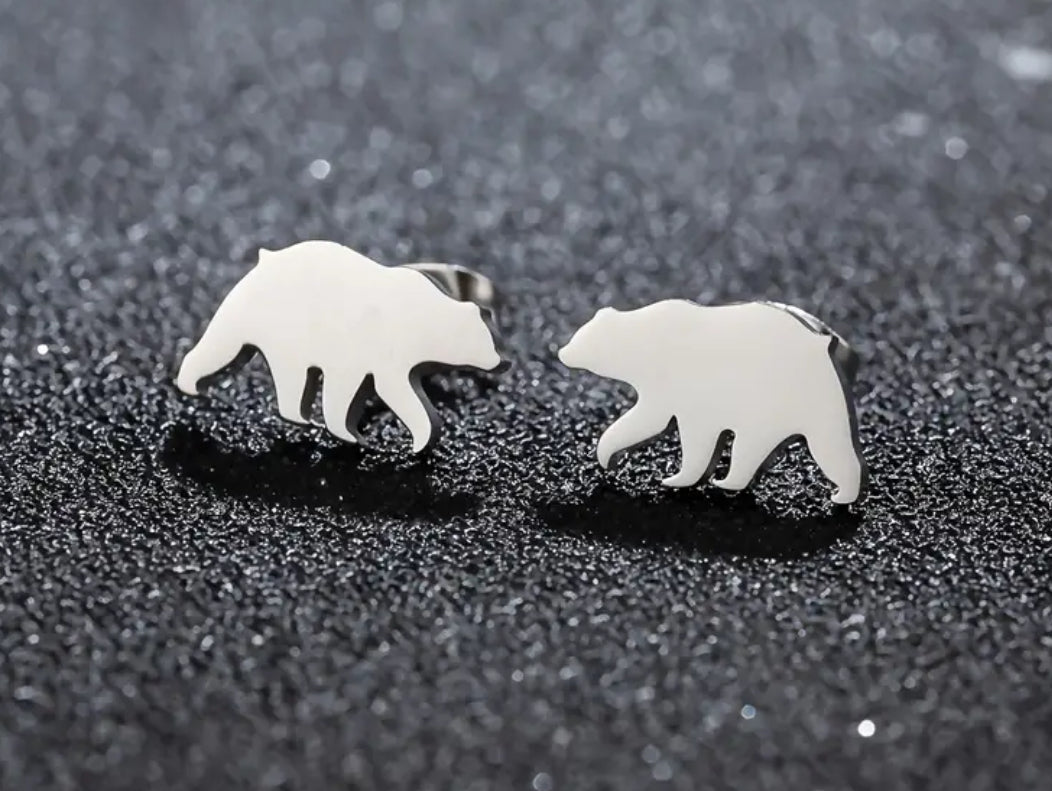 Stainless Steel Bear Earrings