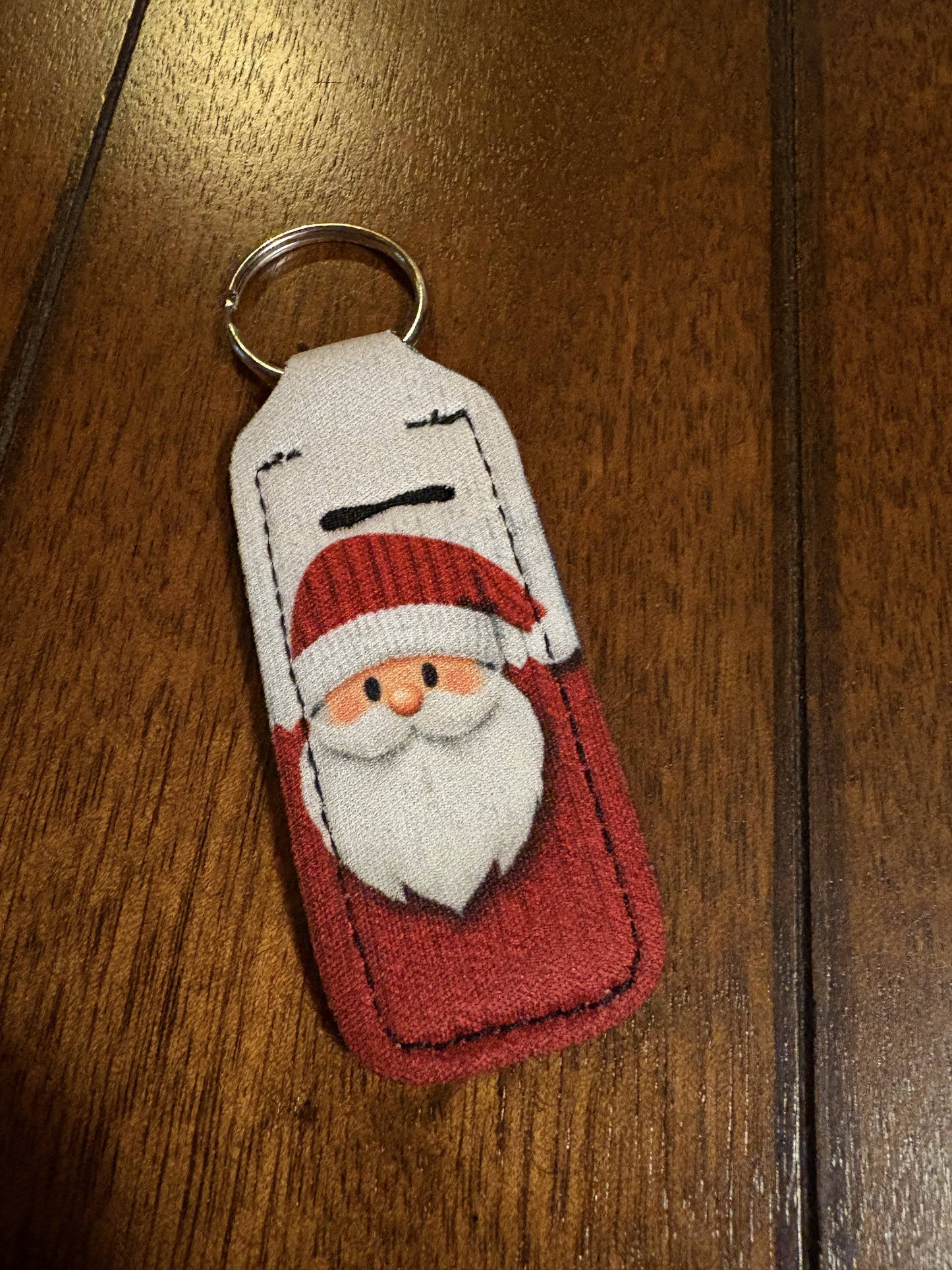 Festive Santa Keychain Chapstick Holder