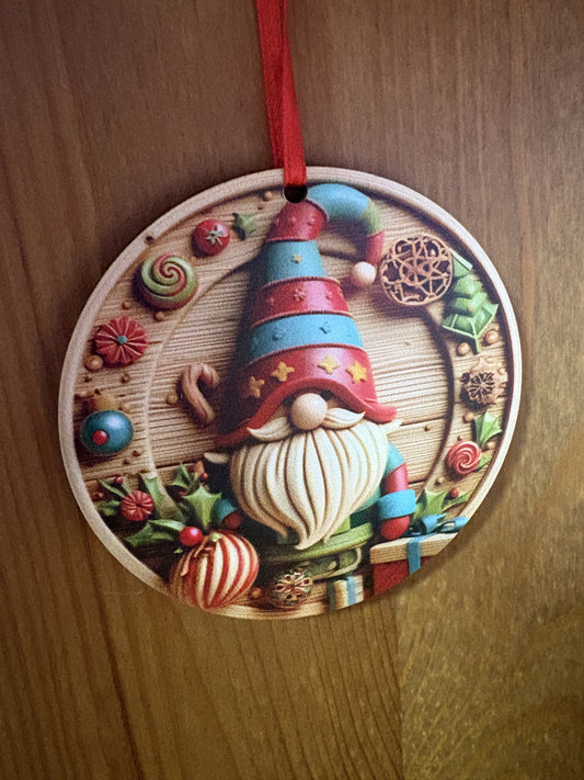 Wooden Gnome Hanging Ornament
