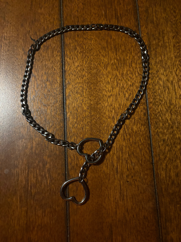 Black Double Heart Necklace