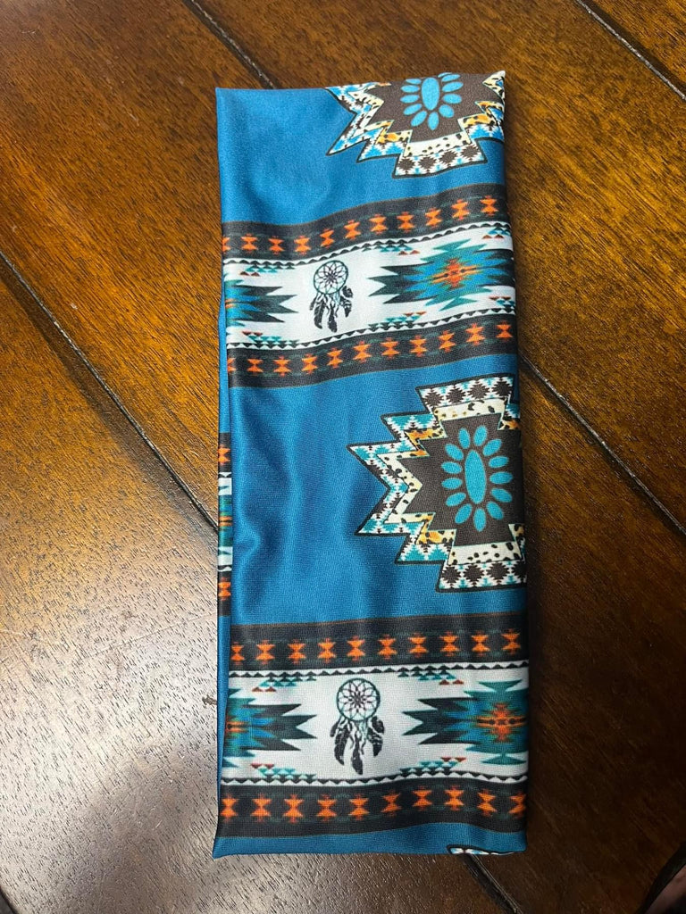 Blue Boho Aztec Headband