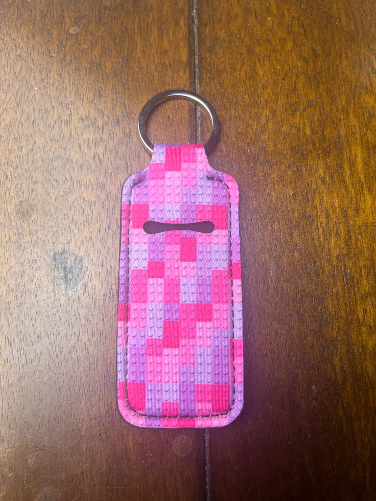 Pink/Purple Block Chapstick Keychain Holder