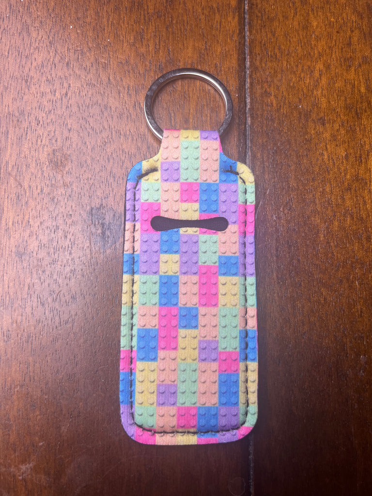 Rainbow Block Chapstick Keychain Holder