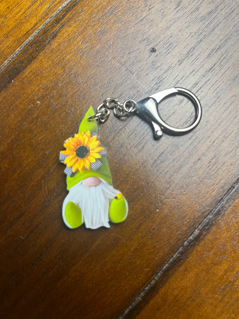 Sunflower Gnome Keychain