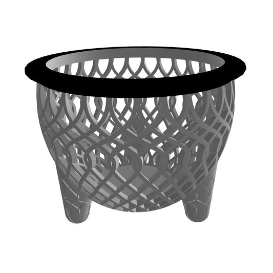 3D model preview of lattice orchid pot design with flared rim and ventilation pattern