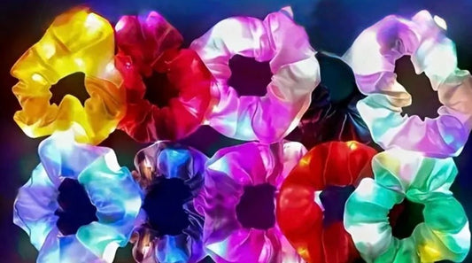 Random Color 1 Piece Light Up Scrunchie - Shear Xcitement Boutique