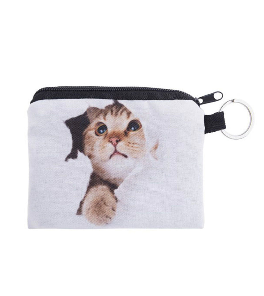 Cat Graphic Print Coin Purse