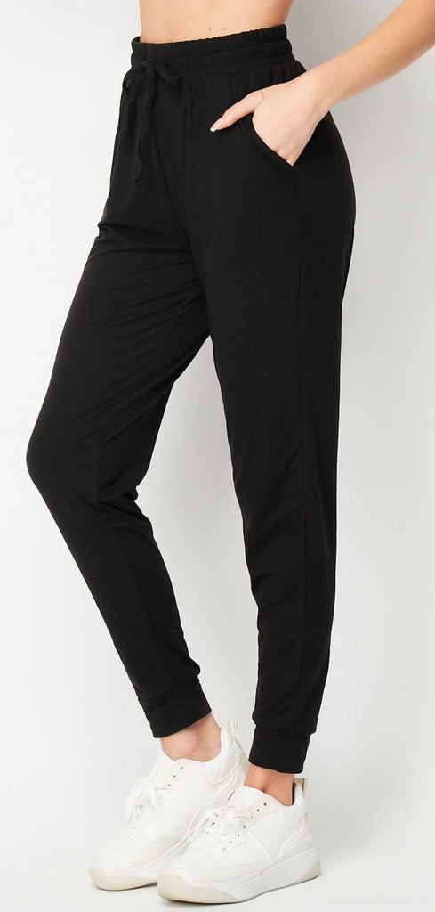 Buttery Soft Solid Black Joggers - 2XL