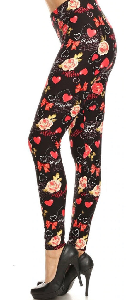 Buttery Soft Valentines Day Leggings - Plus Size